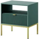 Masseno Nachttisch, Hellgr&uuml;n, Holzwerkstoff, 1 Schubladen, 54x56x39 cm,