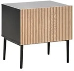 Beliani Nachttisch, Schwarz, Braun, Holzwerkstoff, 48x50x40 cm, Schlafzimmer,