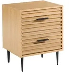 Beliani Nachttisch, Hellbraun, Holzwerkstoff, 48x60x40 cm, Wohnzimmer,