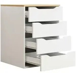 Livetastic Nachtschrank, Wei&szlig;, Eiche, Holzwerkstoff, 4 Schublade(n) Schubladen,