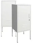 [en.casa] Nachttisch-Set, Wei&szlig;, Metall, 35x82x35 cm, Schlafzimmer, Nachttische