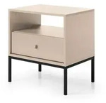 Masseno Nachttisch, Beige, Holzwerkstoff, 1 Schubladen, 53.6x56.2x39 cm,