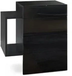Vladon Nachttisch, Schwarz Hochglanz, Holzwerkstoff, 60x63x36 cm, Schlafzimmer,
