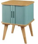 [en.casa] Beistelltisch, Blau, Bambusholz, Bambus, Quadratisch,Quadratisch,