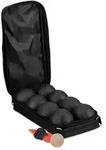 Relaxdays Boule-Set, Schwarz, Metall, Textil, Rund, 16x7 cm, unisex, Freizeit, Sport