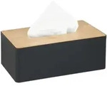 Relaxdays T&uuml;cherbox, Mehrfarbig, Kunststoff, Holz, 26x10x14 cm, Badaccessoires,