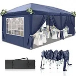 Faltpavillon, Blau, Textil, 300x259x600 cm, Sonnenschutz & Sichtschutz,...