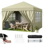 Gartenpavillon, Beige, Textil, 300x265x300 cm, Sonnenschutz & Sichtschutz,...