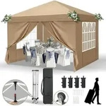 Faltpavillon, Olivgr&uuml;n, Textil, 300x255x300 cm, Sonnenschutz & Sichtschutz,
