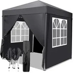 Faltpavillon, Schwarz, Metall, 200x245x200 cm, Sonnenschutz & Sichtschutz,...