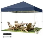 Gartenpavillon, Blau, Textil, 300x265x300 cm, Sonnenschutz & Sichtschutz,...