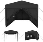 Gartenpavillon, Schwarz, Kunststoff, 300x250x600 cm, Sonnenschutz & Sichtschutz,
