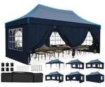 Faltpavillon, Blau, Textil, 585x310x293 cm, Sonnenschutz & Sichtschutz,...
