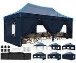 Faltpavillon, Blau, Textil, 585x310x293 cm, Sonnenschutz & Sichtschutz,...