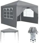 Faltpavillon, Grau, Textil, 250x260x250 cm, Sonnenschutz & Sichtschutz,...