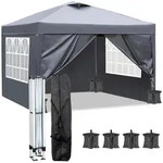 Faltpavillon, Anthrazit, Metall, 300x265x300 cm, Sonnenschutz & Sichtschutz,