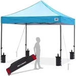 Pavillon, Hellblau, Metall, 243.8x322.6x243.8 cm, Sonnenschutz & Sichtschutz,