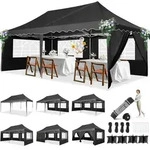 Faltpavillon, Schwarz, Metall, 300x320x600 cm, Sonnenschutz & Sichtschutz,...