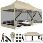Faltpavillon, Beige, Textil, 300x275x600 cm, Sonnenschutz & Sichtschutz,...