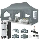Faltpavillon, Grau, Textil, 300x300x600 cm, Sonnenschutz & Sichtschutz,...