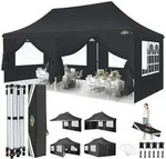 Faltpavillon, Schwarz, Textil, 300x300x600 cm, Sonnenschutz & Sichtschutz,...