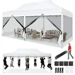 Faltpavillon, Wei&szlig;, Textil, 300x335x600 cm, Sonnenschutz & Sichtschutz,...