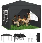 Faltpavillon, Anthrazit, Textil, 300x260x300 cm, Sonnenschutz & Sichtschutz,