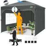 Faltpavillon, Grau, Textil, 300x265x300 cm, Sonnenschutz & Sichtschutz,...