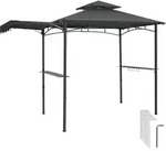 tectake Grillpavillon, Anthrazit, Kunststoff, Rechteckig, 150x250x316 cm,