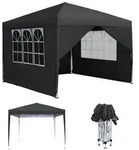 Faltpavillon, Schwarz, Textil, 300x260x300 cm, Sonnenschutz & Sichtschutz,...