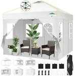 Faltpavillon, Wei&szlig;, Textil, 300x298.2x300 cm, Sonnenschutz & Sichtschutz,...