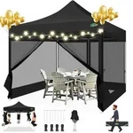 Gartenpavillon, Schwarz, Textil, 300x335x300 cm, Sonnenschutz & Sichtschutz,