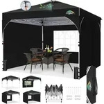 Faltpavillon, Schwarz, Textil, 300.2x265.2x300.2 cm, Sonnenschutz & Sichtschutz,