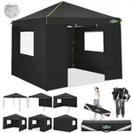 Faltpavillon, Schwarz, Metall, 300x320x300 cm, Sonnenschutz & Sichtschutz,...