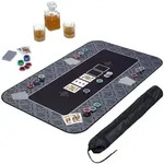 Relaxdays Pokermatte, Anthrazit, Kunststoff, Textil, 100x60 cm, Spielzeug,