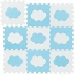 Relaxdays Puzzlematte, Blau, Wei&szlig;, Kunststoff, 31.5x31.5 cm, Teppiche & B&ouml;den,