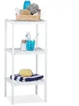 Relaxdays Badregal, Wei&szlig;, Holz, 34.5x80x33 cm, Badezimmer, Badezimmerregale,