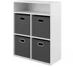 Vicco B&uuml;cherregal, Wei&szlig;, Holzwerkstoff, 5 F&auml;cher, Rechteckig, 72x90.2x30.6...