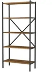 [en.casa] Standregal, Anthrazit, Walnuss, Metall, Holzwerkstoff, 66x160x34 cm,