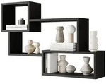 Mirjan24 Wandregal, Schwarz, Holzwerkstoff, Rechteckig, 87x54x18 cm, Wohnzimmer,