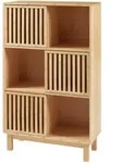 [en.casa] B&uuml;cherregal, Natur, Holz, Bambus, 6 F&auml;cher, 76x126x32.5 cm,...