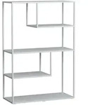 [en.casa] Standregal, Wei&szlig;, Metall, 85x126x35 cm, Wohnzimmer, Regale, B&uuml;cherregale