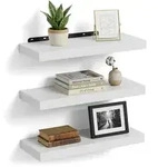 Relaxdays Wandregal, Wei&szlig;, Holzwerkstoff, Metall, 50x4x23 cm, Wohnzimmer, Regale,