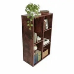 Relaxdays B&uuml;cherregal, Dunkelbraun, Holzwerkstoff, 50x80x24 cm, Wohnzimmer, Regale,