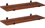 Boxxx Wandboardset Songmics, Braun, Schwarz, Metall, Holzwerkstoff, 2-teilig,