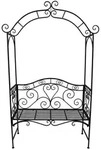 Deluke Gartenbank, Schwarz, Metall, 2-Sitzer, 124x200x48 cm, Gartenm&ouml;bel,