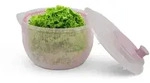 Salatschleuder, Transparent, Rosa, Kunststoff, Rund, 13 cm, Kochen, K&uuml;chenhelfer,