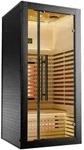 Artsauna Infrarotkabine, Schwarz, Holz, 90x190x90 cm, Freizeit, Wellness,