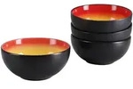 Creatable Sch&uuml;sselset Hot Red, Gelb, Rot, Schwarz, Keramik, 4-teilig, rund,...