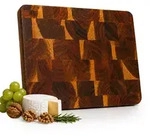 Relaxdays Schneidebrett, Braun, Holz, 36x51 cm, K&uuml;chenzubeh&ouml;r, Schneidebretter